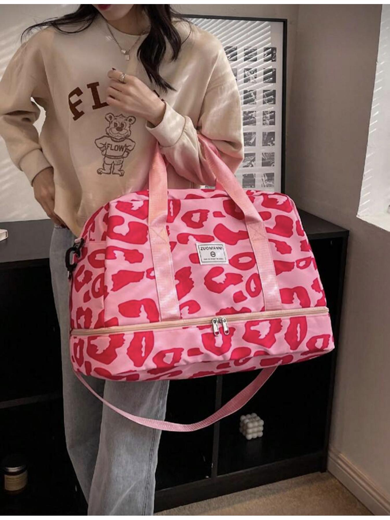 New Simple Travel Duffle Bag Fashion Versatile Casual Sports Gym Bag Short Trip Lightweight Foldable with Independent Shoe Compartment Suitable for Students and Travelers Waterproof Multi-functional