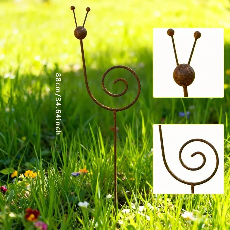 Rusty Metal Snail Plant Support, Minimalist Garden Ornament, Retro Snail Statue for Yard, Lawn & Garden Decor, Perfect Gift