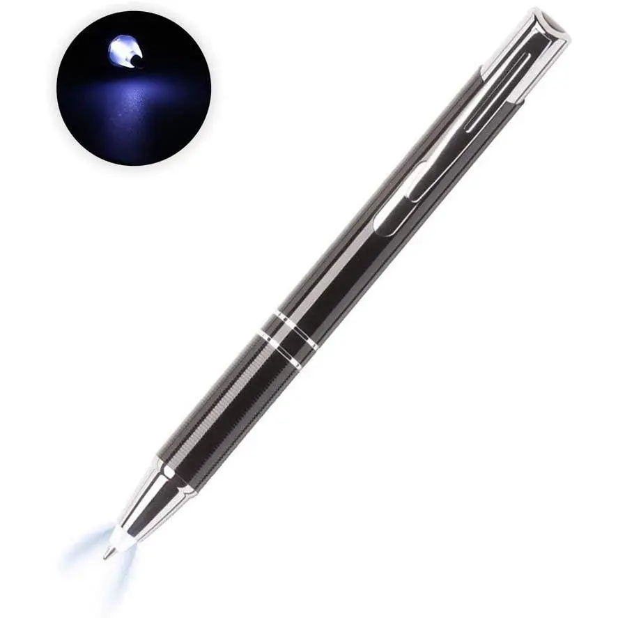 Pen with Light, Light Up Ballpoint Pen, Bright Lighted Pens for Writing in the Dark Led Light Flashlight  Pen with Light Tip 1 Pack Penlight-White Light