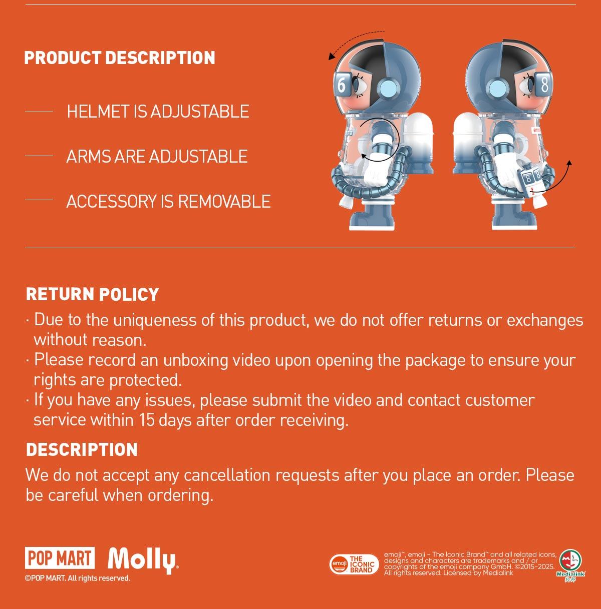 POP MART MEGA SPACE MOLLY 100% × emoji? Series POP MART MEGA SPACE MOLLY 100% × emoji? Series