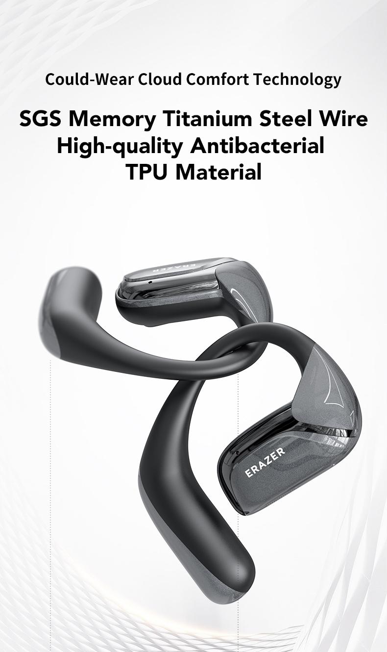 ERAZER XF29 2.4G Open Earphones,True Wireless Bluetooth 5.4 Headphones, IPX5 Waterproof Ear Buds,HiFi Sound Headsets with MIc,2.4G Fast Connect Earphones