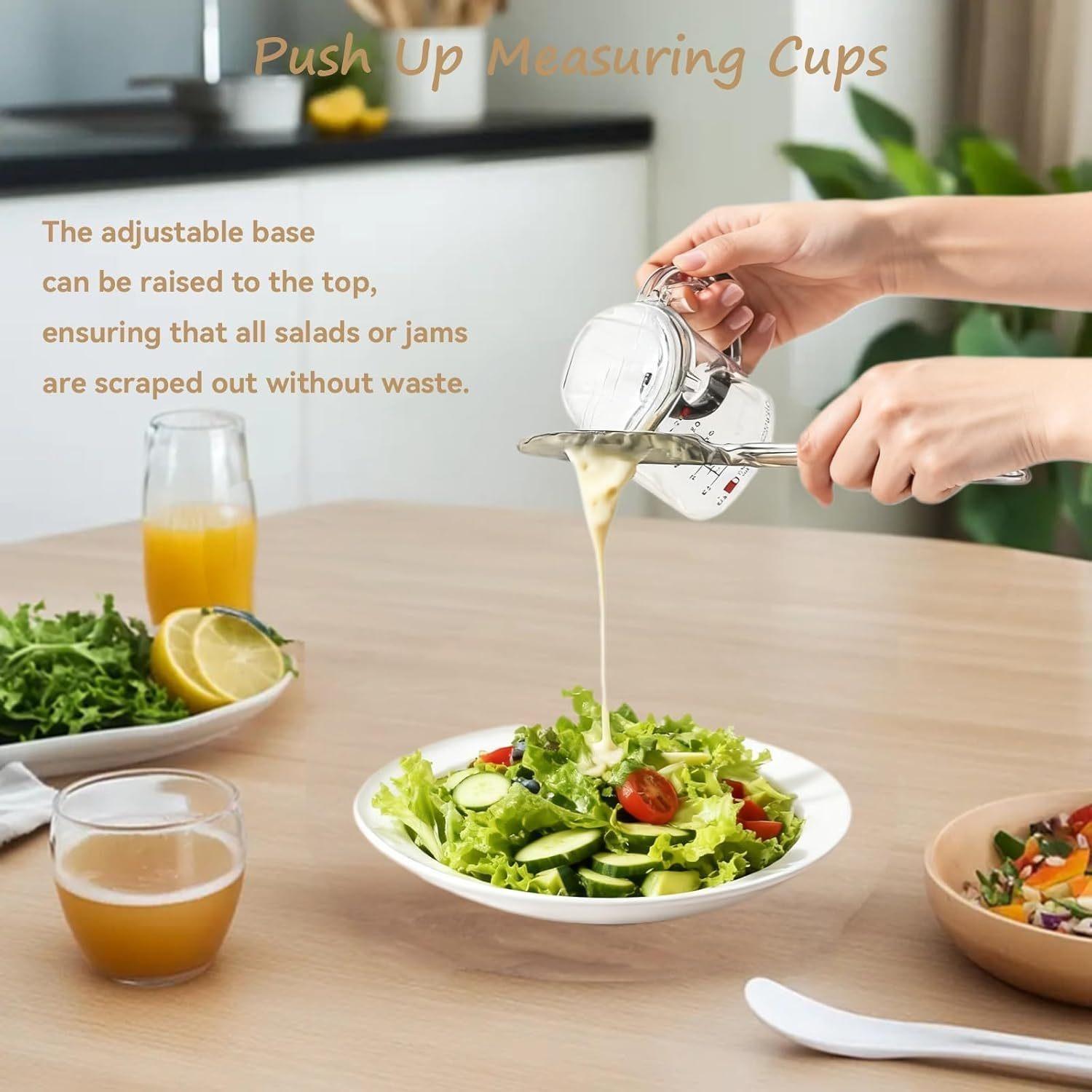 Multi functional adjustable measuring cup set, durable kitchen tools, easy to clean design, ideal choice for cooking and baking essentials, space saving structure, Utensils