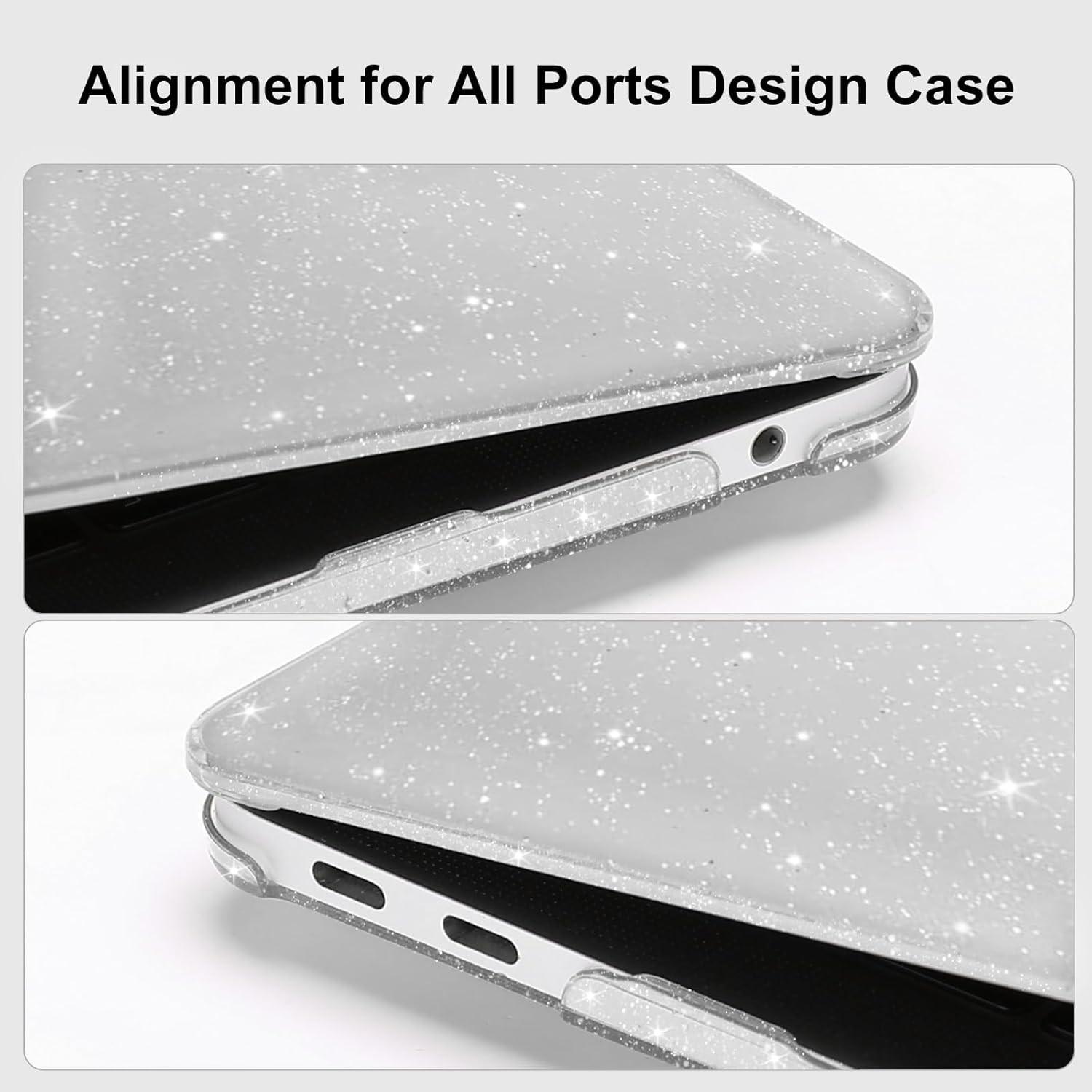 Macbook Air 13-Inch Case, Diamond-Like Shine, Transparent Hard Shell, Keyboard Cover, Screen Protector, Anti-Scratch, Lightweight, Durable, Hard PC Cover, Protective Covers