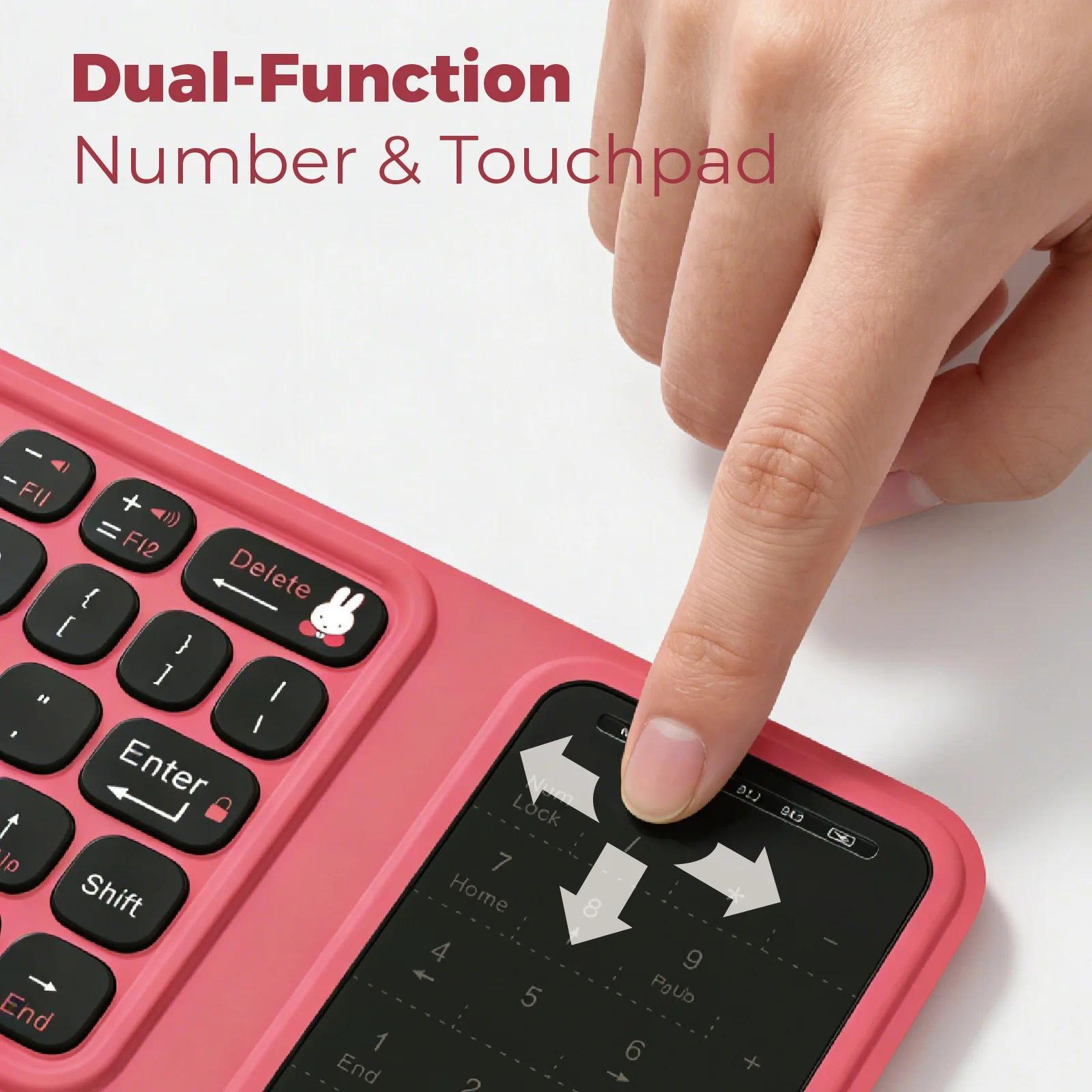kawaii Miffy Foldable Wireless Bluetooth Keyboard for Connecting