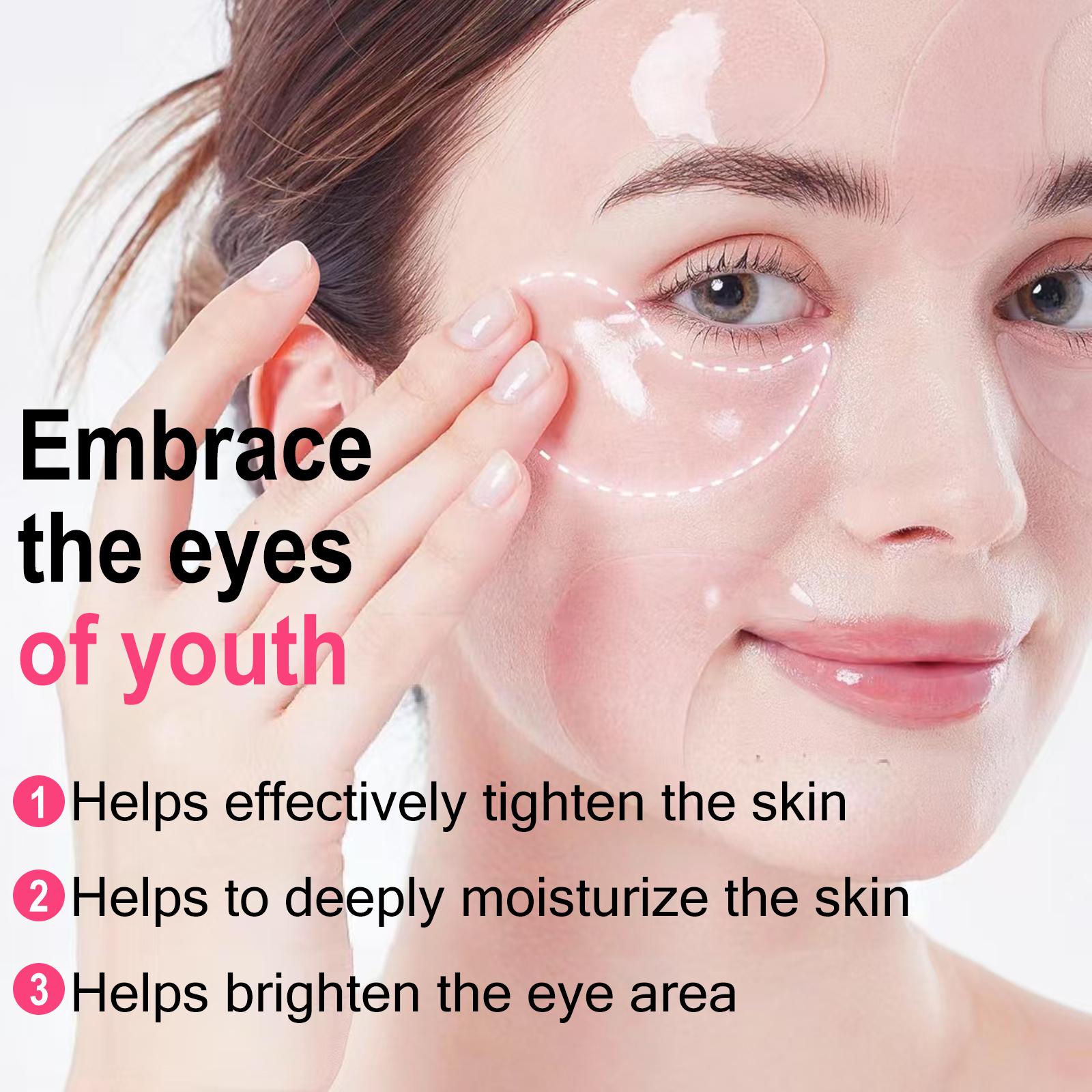 60pcs Collagen Eye Mask Under Eye Patches, Strong Hydration, Niacinamide & Caffeine Infused, Instant Lifting, Suitable for All Skin Types, Eyecare