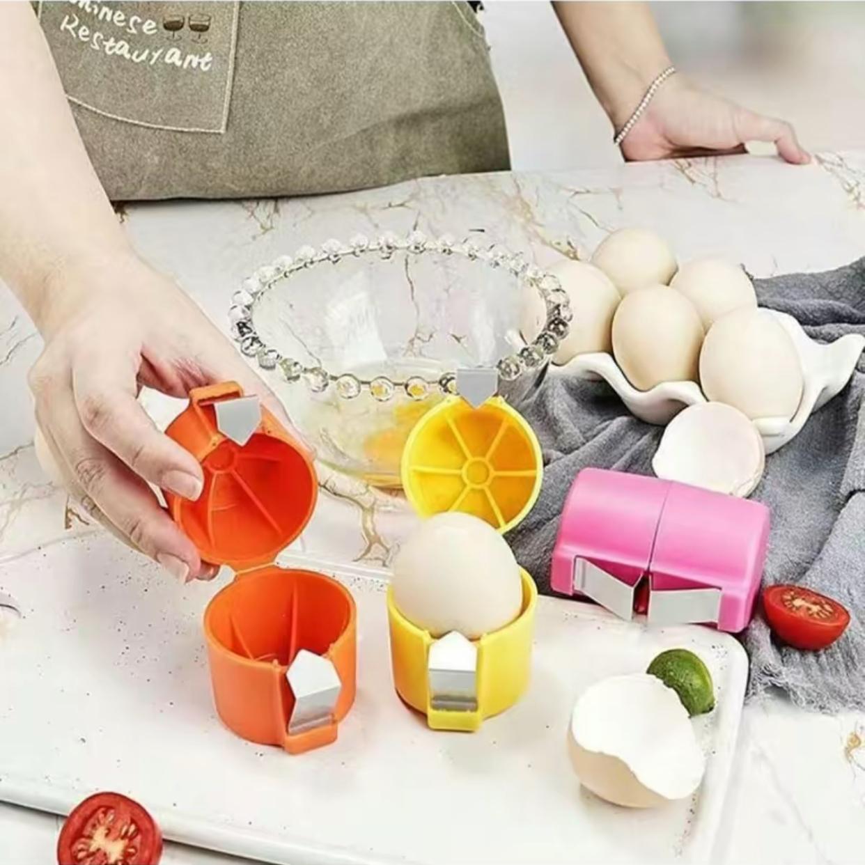 3-Piece Egg Shell Opener Set, Plastic Material, Ideal for Raw Eggs & Hard Boiled Eggs, Peeling, Shelling &, Kitchen Gadget, Egg Cracker Tool