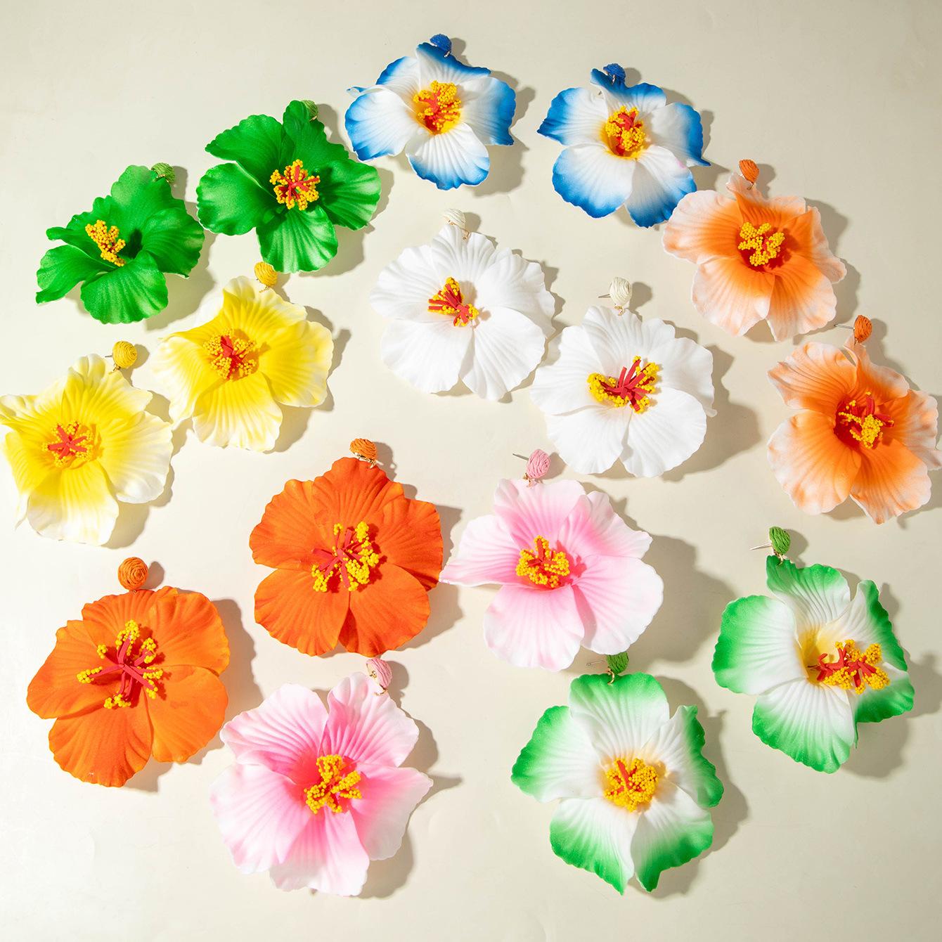 Fashionable Sweet Artificial Flower Earrings, Bohemian Summer Vacation Style Ear Jewelry, Trendy and Refreshing Design