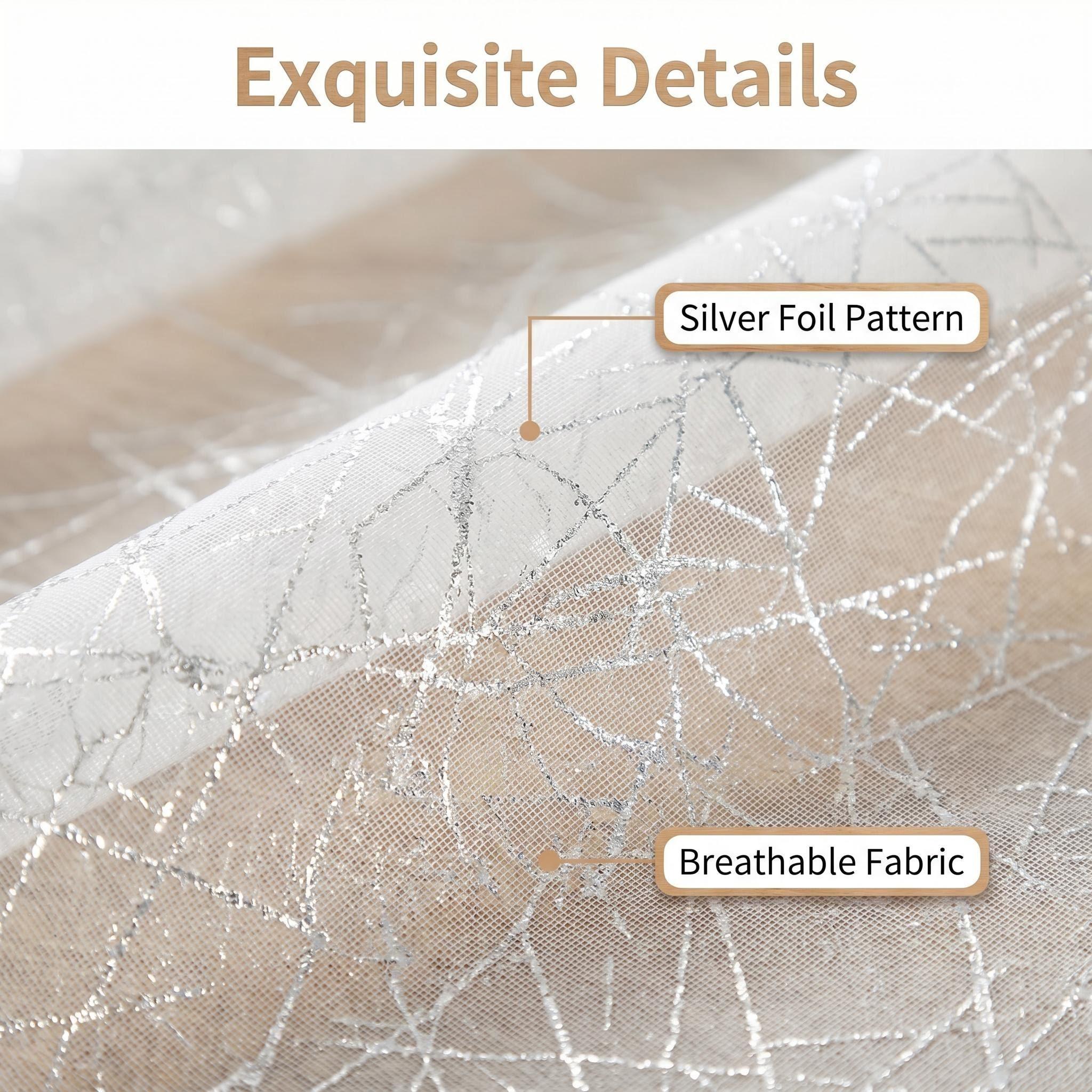 6-Panel Rod Pocket Window Drape Set (52"x84") - Durable, Dustproof, Breathable, Anti-Shrink, Fade-Resistant Flat Weave, 4 Foil Silver Metallic Sheers, 2 Linen Texture Chenille Semi-Sheers, Easy Installation, for Bedrooms/Living Rooms (FT5001 L39), Rust
