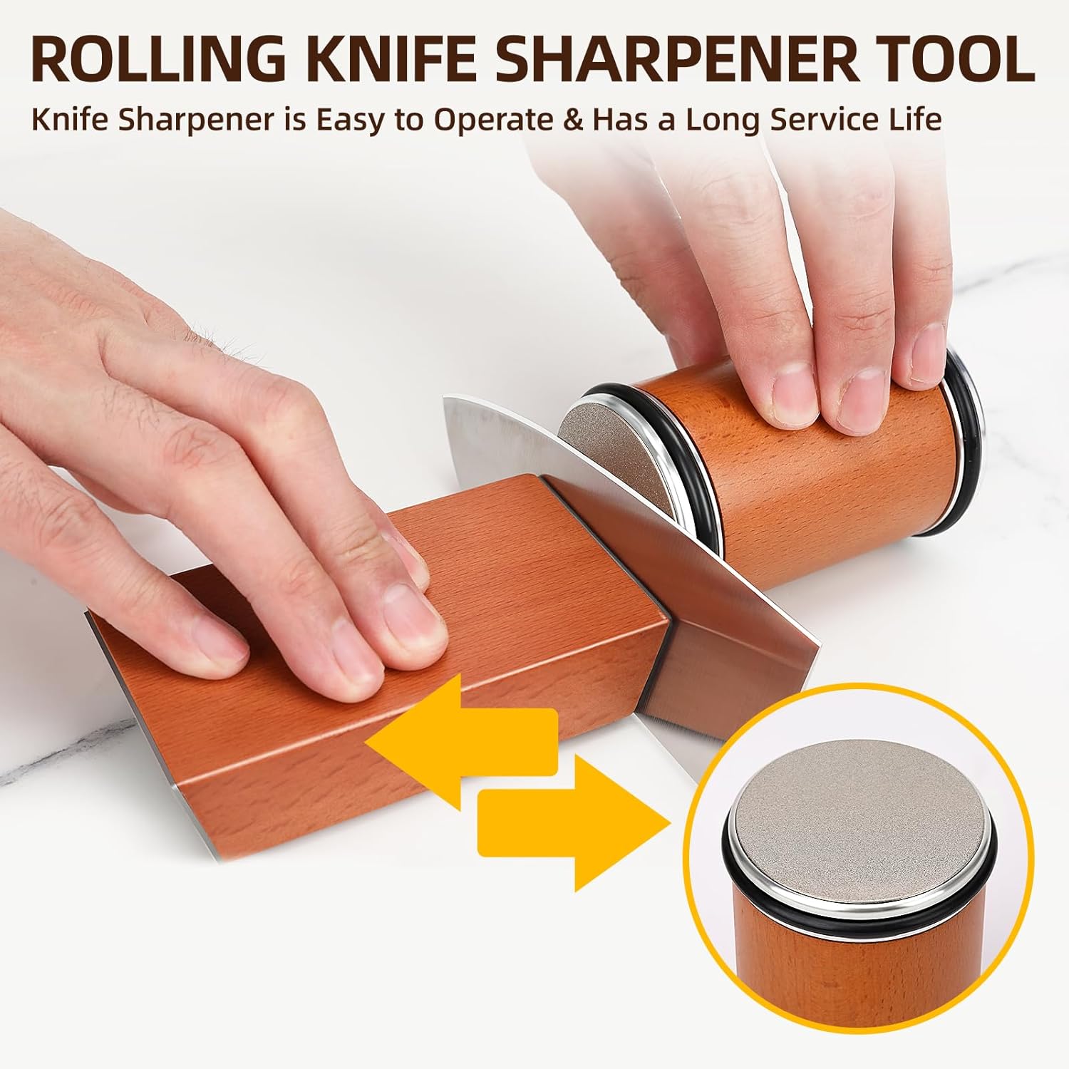 Professional Knife Sharpener Kit – Ceramic & Diamond Steel Knife Sharpener, Rolling Knife Sharpening Tool – 15° & 20° Magnetic Knife Sharpener, Kitchen Knife Sharpener, Knife Making Kit,