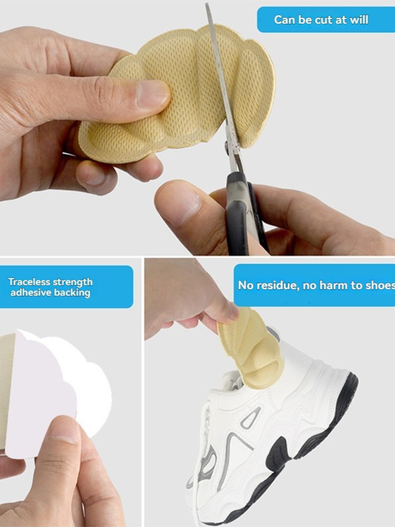 3 Pairs Thick Heel Grips, Reusable Non-Slip Shoe Sole Pads, Breathable Mesh Insoles with Self-Adhesive, Unisex Foot Care Accessories