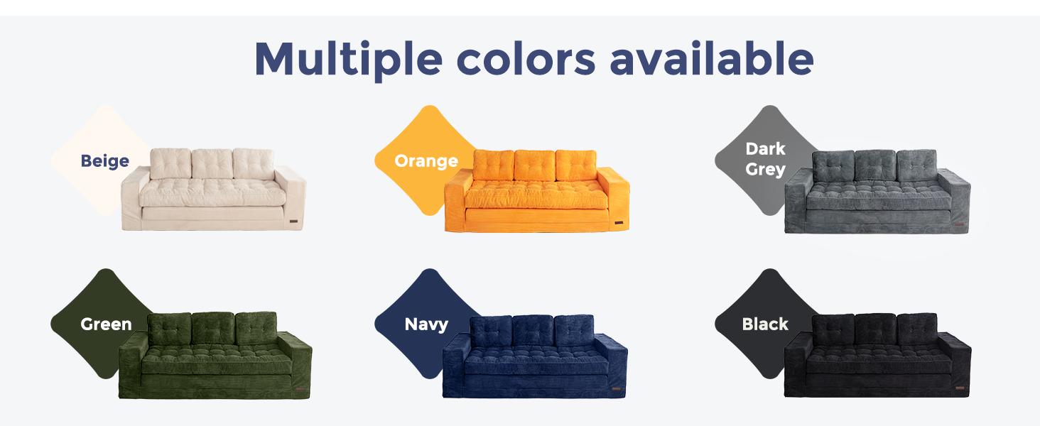 MAXYOYO Convertible Sofa Bed, Pull Out 3 Seater Sleeper Sofa, 2 in 3 Folding Couch Bed, Fold Out Floor Couch with Pillows for Living Room Bedroom Lounge