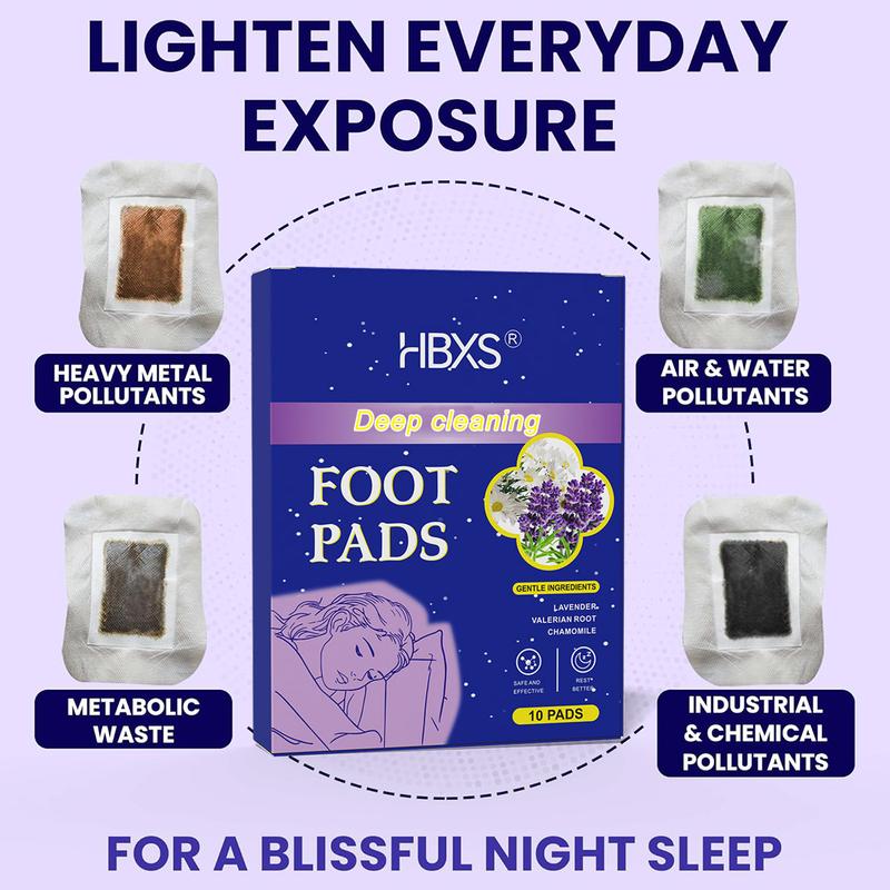 Deep Cleansing Foot Pads for Stress Relief | Better Sleep & Feet Care | With Magnesium Glycinate, Valerian Root | Foot Spa for Achy Feet (10 Patches)