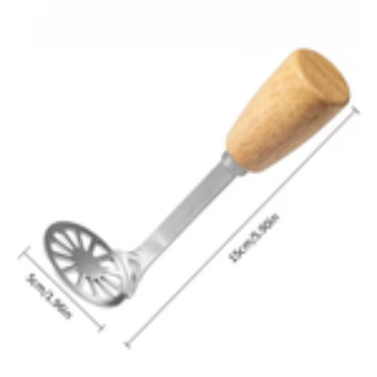 Manual potato masher, lemon juicer, manual press non-stick potato masher with non-slip wooden handle, rust-proof food masher. Potato mashing, food preparation, compact design