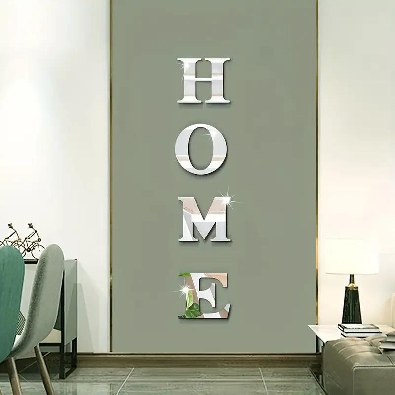 Self-Adhesive Acrylic Mirror Stickers Set of 4, Perfect for Home Decor, Ideal for Living Room and Bedroom, Easy to Apply and Remove