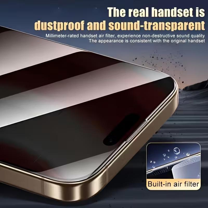 4 Counts Full-Cover Privacy Tempered Glass Screen Protector for iPhone 17 Pro Max, 17 Air, 16 Pro Max, 15 Pro, 16, 15, 14, 13, 12, 11, 16e, Plus, Mini, X, XR and XS Max, 9H Hardness, Ultra HD, Anti-Scratch, Anti-Fingerprint, Anti-Peeping