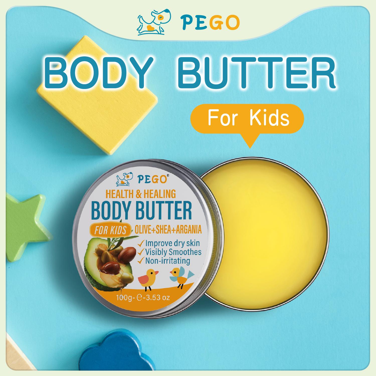 Body Butter for Kids - Prevents Cracked Skin Cream, Nourishing Moisturizing Kids Body Lotion - Shea Butter & Vitamin E Rich Formula, 3.53 Oz/100g