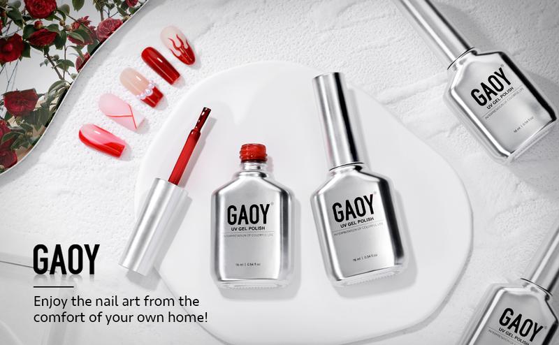 GAOY UV Gel Nail Polish, 16ml Soak Off Gel Polish, UV Light Cure for Nail Art DIY Manicure at Home, 1149 Dark Red Cherry Burgundy Red