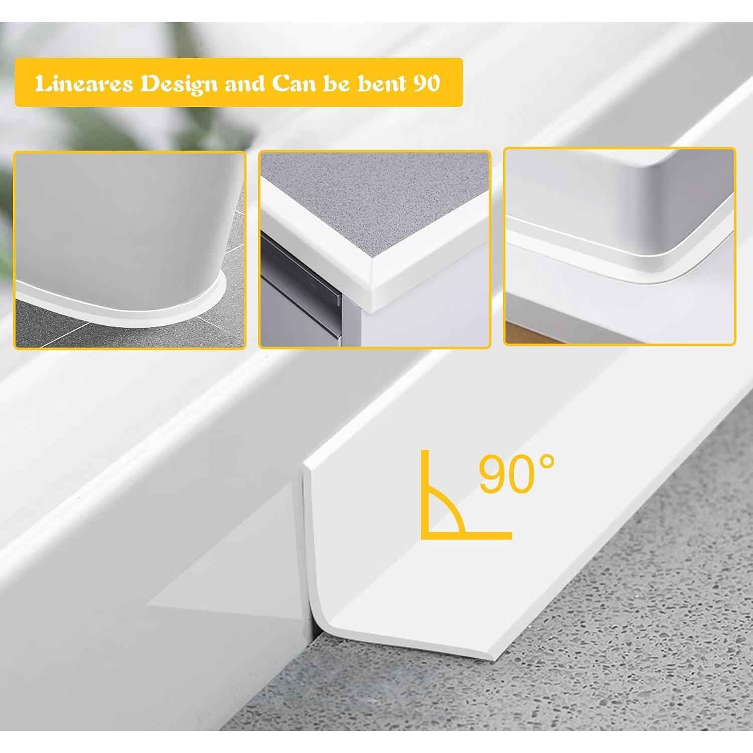 Caulk Tape  Self Adhesive Widened White Toilet Caulk Sealant Tape | 1.97" x16.4Ft, Shower Seal Strip for Kitchen, Countertop, Bathroom, Sink, Bathtub Toilet  Protector with Sealing Tool