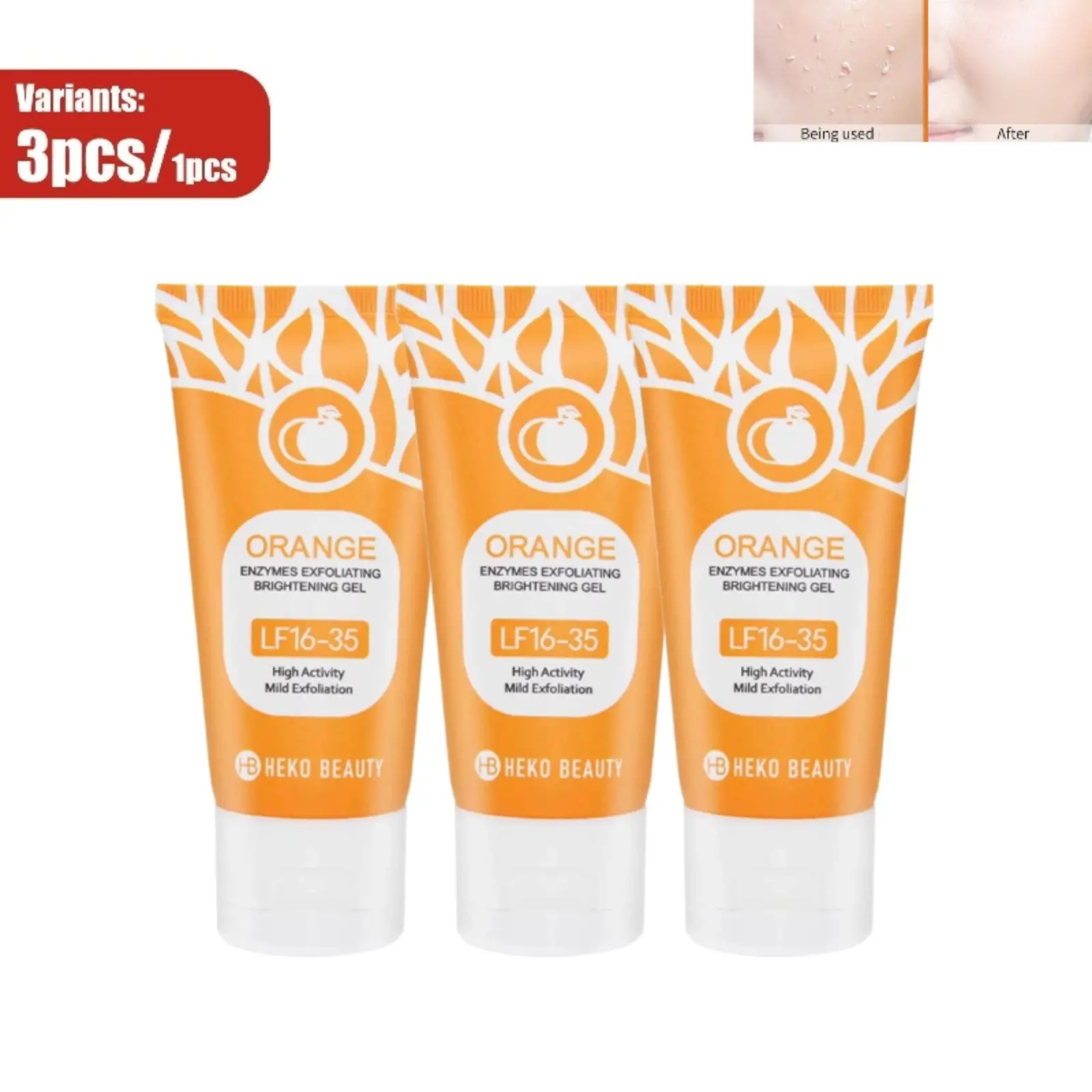 Orange Exfoliating Gel, Enzymatic Exfoliating Gel, Moisturizer Face Body Scrub Gel,Deep Cleansing Moisturizing Facial Exfoliator,Natural Orange Peeling Gel Face Scrub