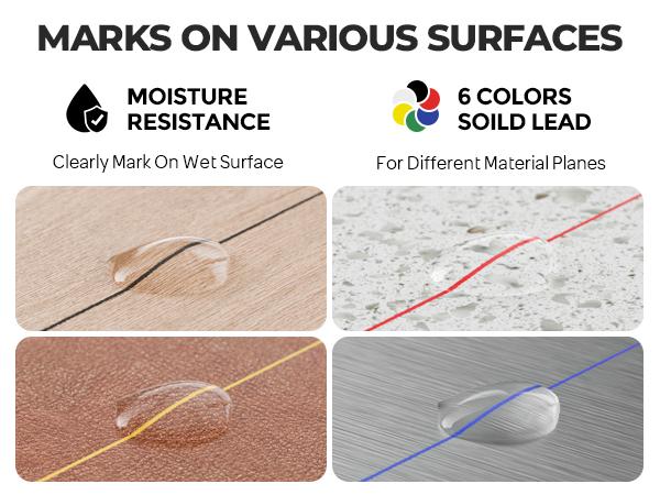 Nicpro 6 Pack CP1000 Carpenter Pencil with Sharpener, Mechanical Carpenter Pencils with 66 Refills, Deep Hole Long Nib Marker Pens for Construction, Heavy Duty Woodworking Pencil for Architect Marking