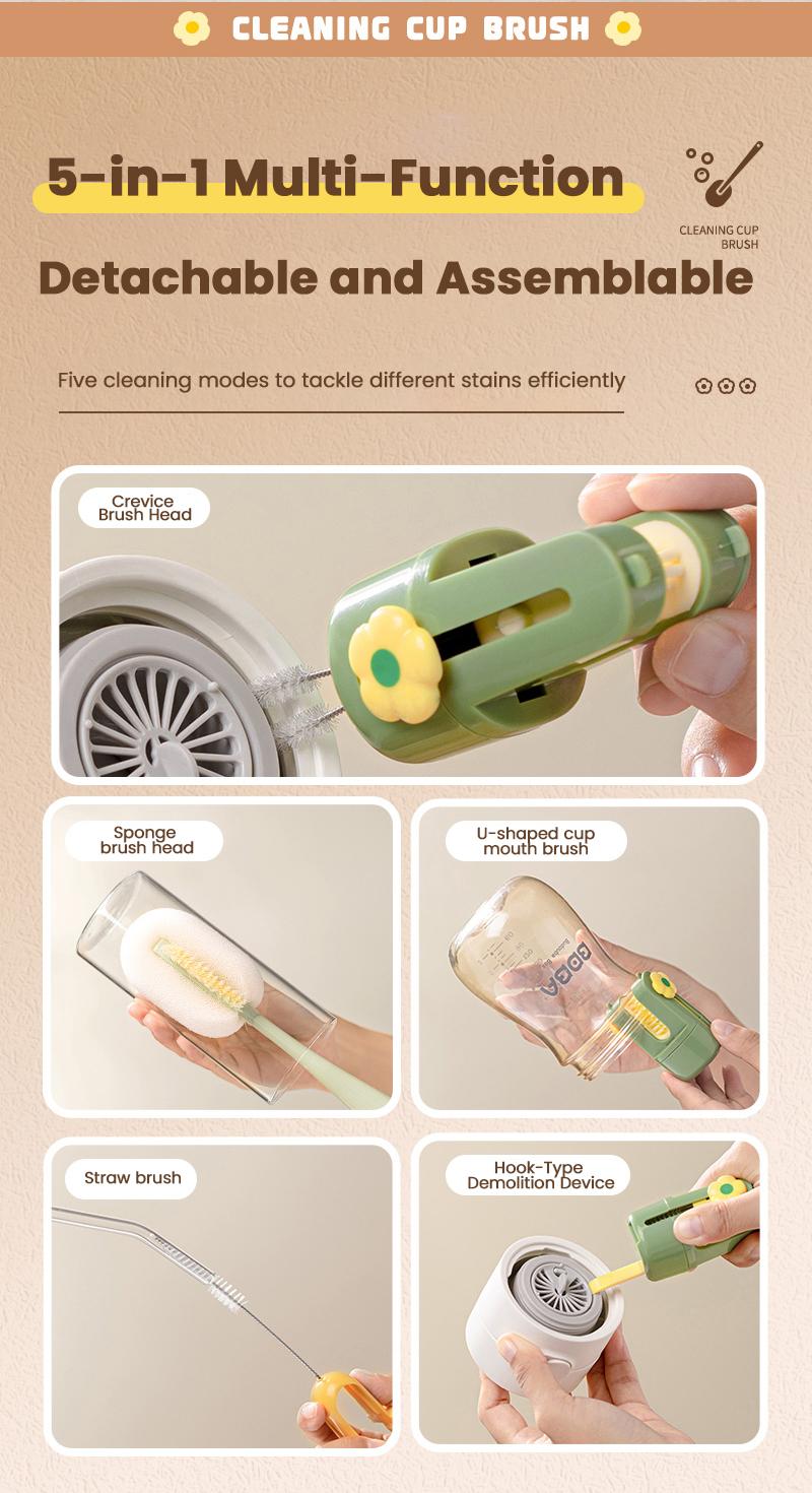 5-in-1 Bottle Cleaning Brush (Multifunctional) – For Cup Lid Cleaning & Home Kitchen Tasks 5-in-1 Bottle Cleaning Brush (Multifunctional) – For Cup Lid Cleaning & Home Kitchen Tasks