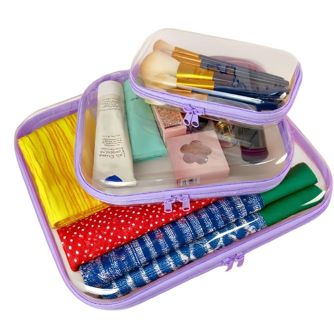 Transparent Storage Box Set, Toy Marker Makeup Organizer Bag, Cosmetic Storage Box, Home Socks Underwear Zipper Desktop Container, Universal Use, Multifunctional Organizer