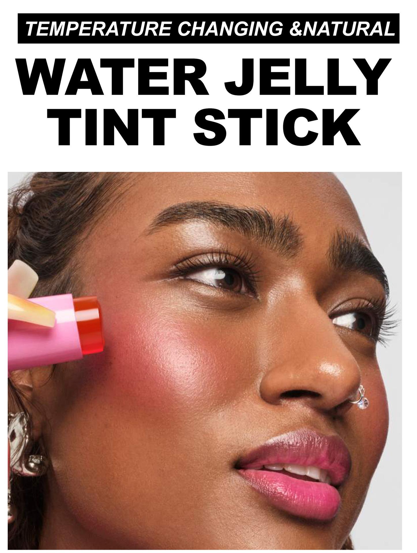 Temperature Changing Jelly Blush Stick, Multi-use Matte Cream Blush for Blush, Highlight & Contour