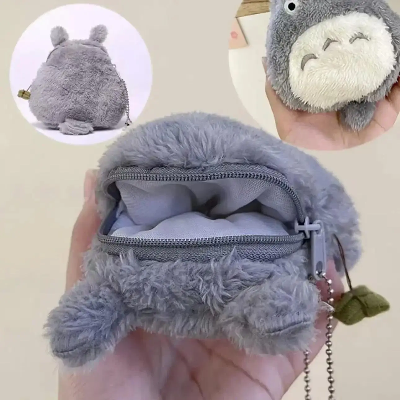 Kawaii Anime Cute Cat Plush Fabric Coin Purse with Zip Closure - Small Soft Women's Wallet for Teens, Girls, Kids, Ideal for Storing Data Cables, Earphones, Keys, Key Pouch
