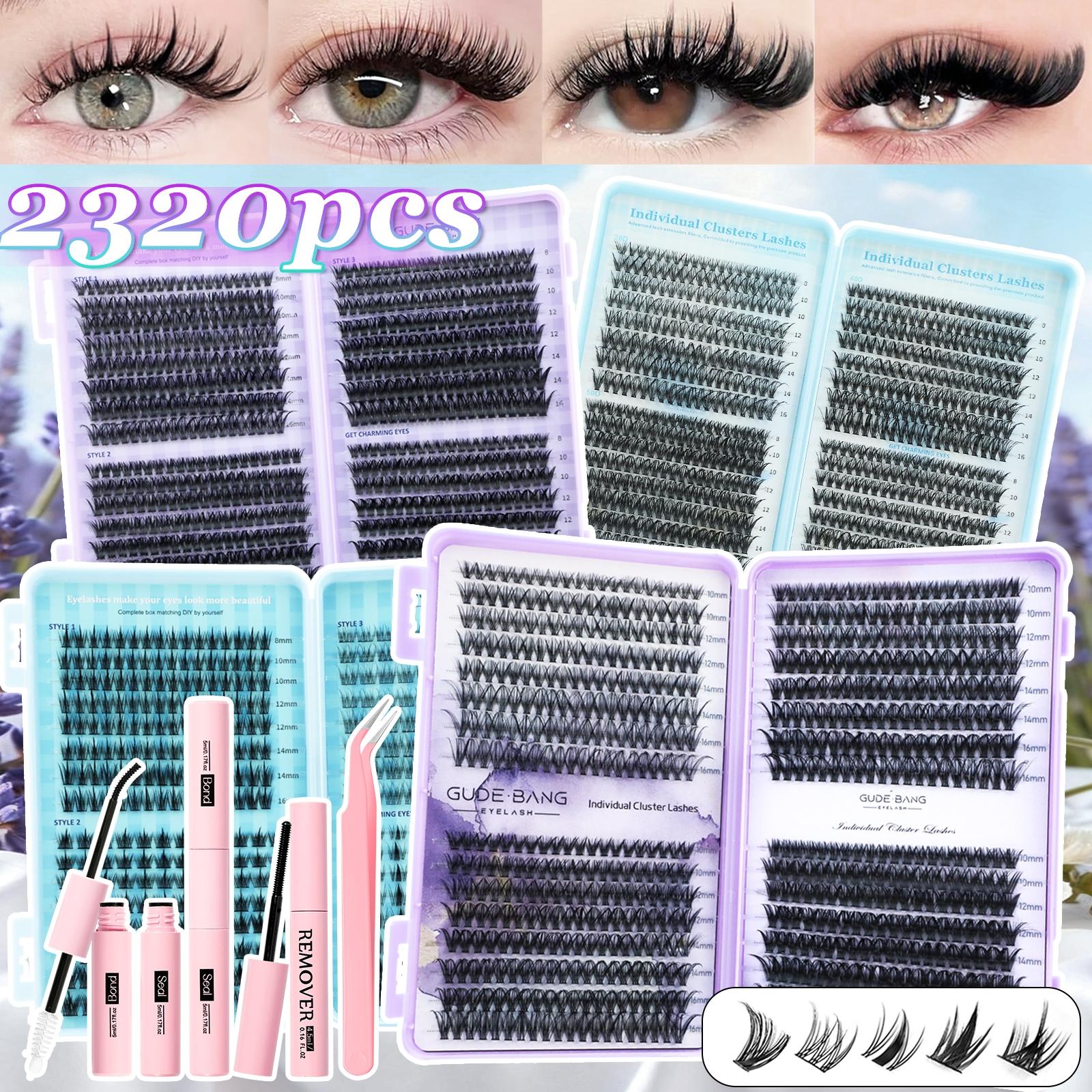 Large capacity, multiple sizes available, standalone false eyelash clusters, Fluffy eyelashes, D-shaped curvature design, 8-16mm DIY false eyelash clusters, natural appearance with ultra-thick, ultra-light, ultra-soft properties, reusable
