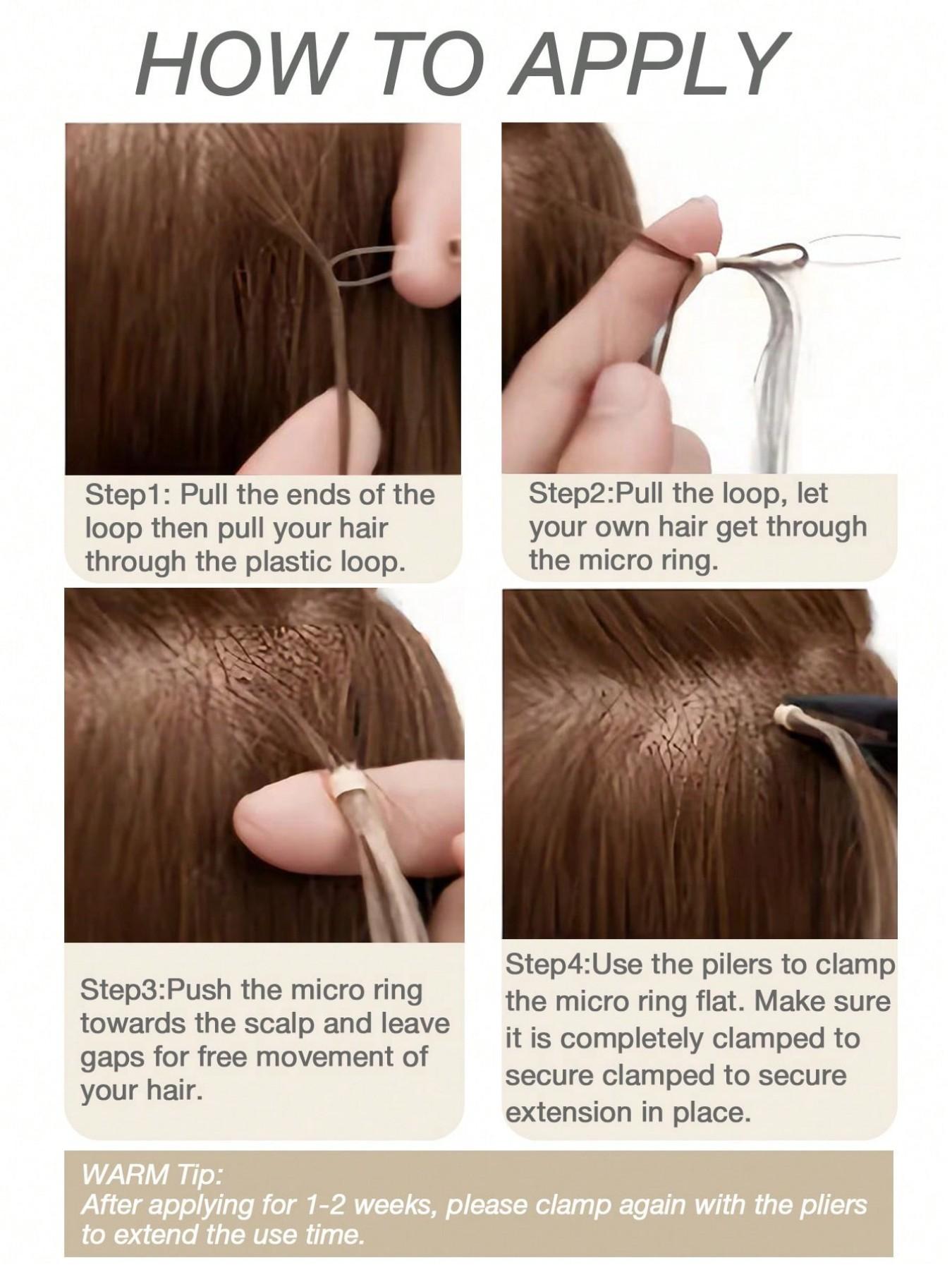 Invisible Micro Nano Bead Hair Extensions, Thin Ring Hair Clips, Real Human Hair Extensions, Thick Invisible Pearl Rings