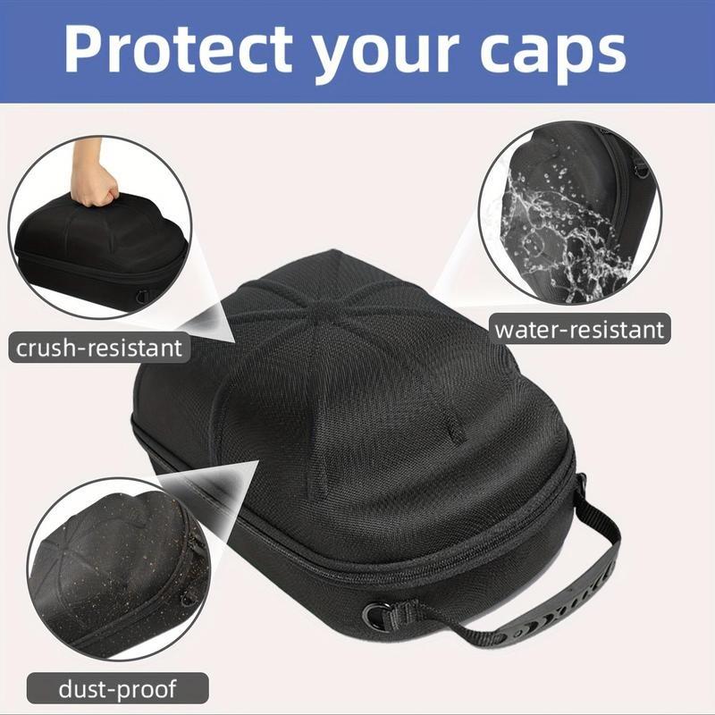 Baseball cap travel hat box, hard hat storage box, portable pressure-proof hat storage bag with shoulder strap and handle, suitable for outdoor, travel and home storage travel accessories packing cubes travel organizer