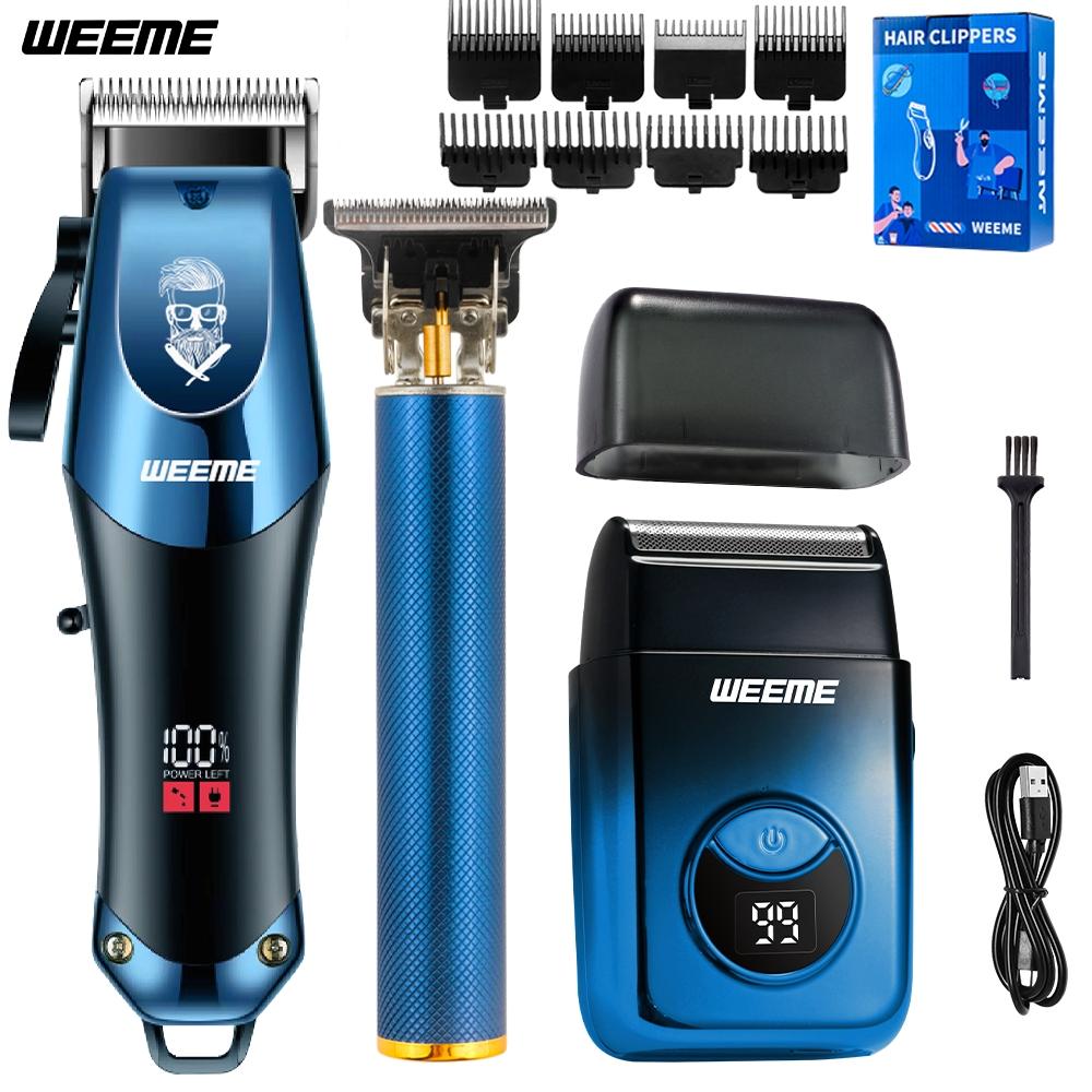 Weeme Electric Set for Men, USB Rechargeable Trimmer Kit with T-Head, Nose Hair Clipper, Perfect Gift for Him, Beard Hair Shaver, Multifunctional Clippers