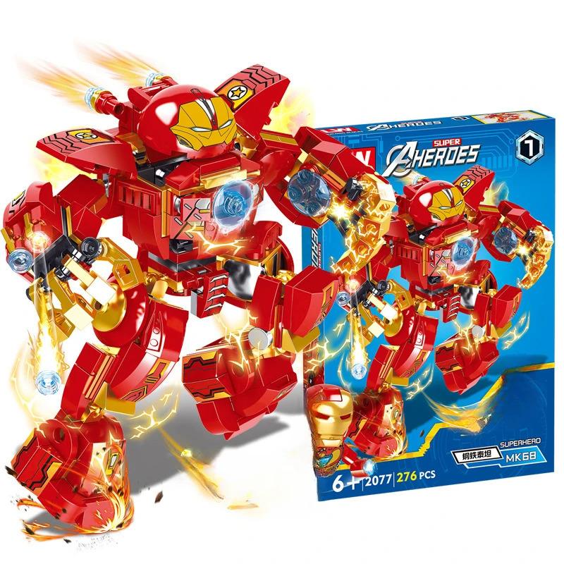 Lewan 2077 Steel Mech American Team Killer Assembled Building Blocks Boy Toy Gift Compatible with Lego