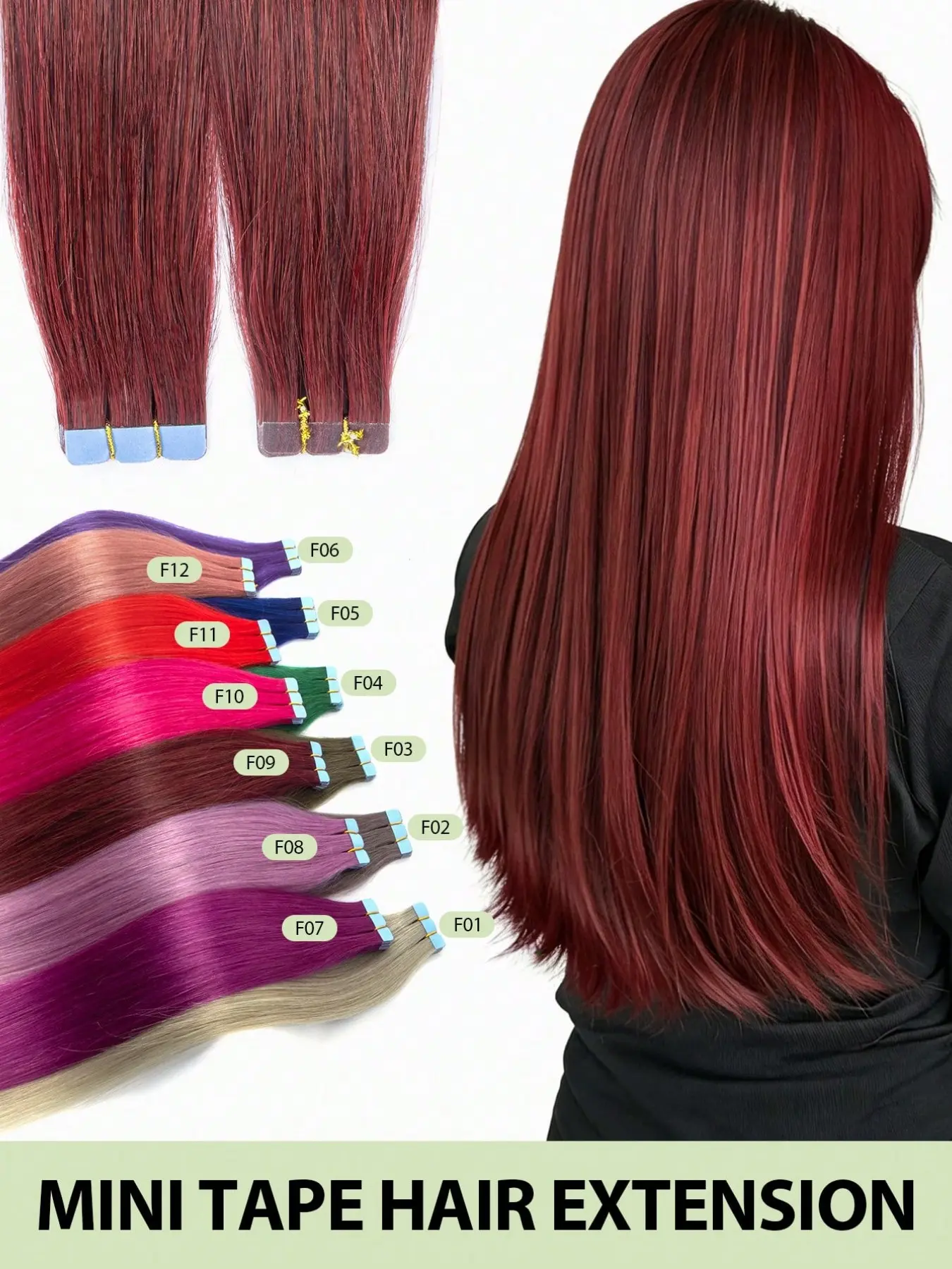Mini Tape In Hair Extensions Human Hair 10 Pcs, 12-22 Inch Double Sided Invisible Seamless Tape-Ins, Natural Straight Glueless Real Hair, Wear and Go Hair Accessories for Women, Bride Party School Holiday Gifts