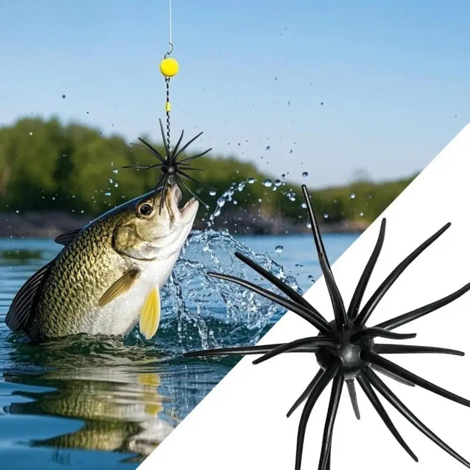 5Pcs/1Pcs Soft Artificial Fishing Lures Set, Simulation Sea Urchin & Soft Worm Baits, fishing bait lures girlFloating Water Balloon Lure Kit, Realistic Silicone Fishing Tackle for Bass, Snakehead, Catfish and Freshwater Game Fish