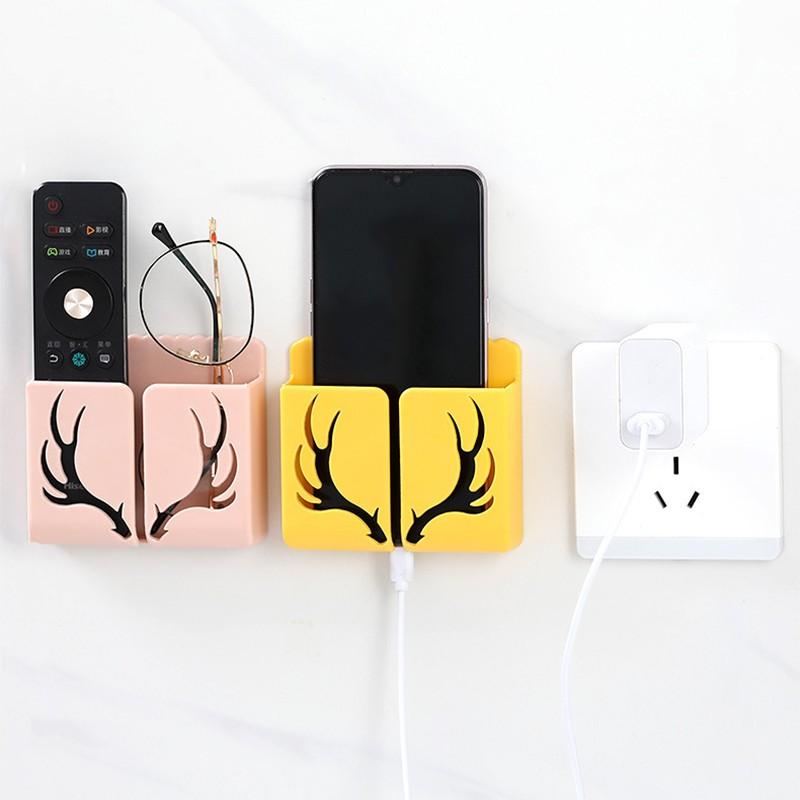 Wall-Mounted Remote Control Storage Box, Phone Charging Stand, Office Supplies Organizer, Convenient Hanging Compartment, 1pc