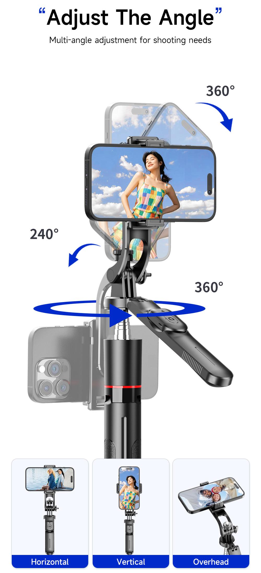 67" Phone Tripod for iPhone/Android & Selfie Stick with Remote, Upgraded Stand, Compatible with iPhone 16/15/14/13, Travel-Friendly & Stable