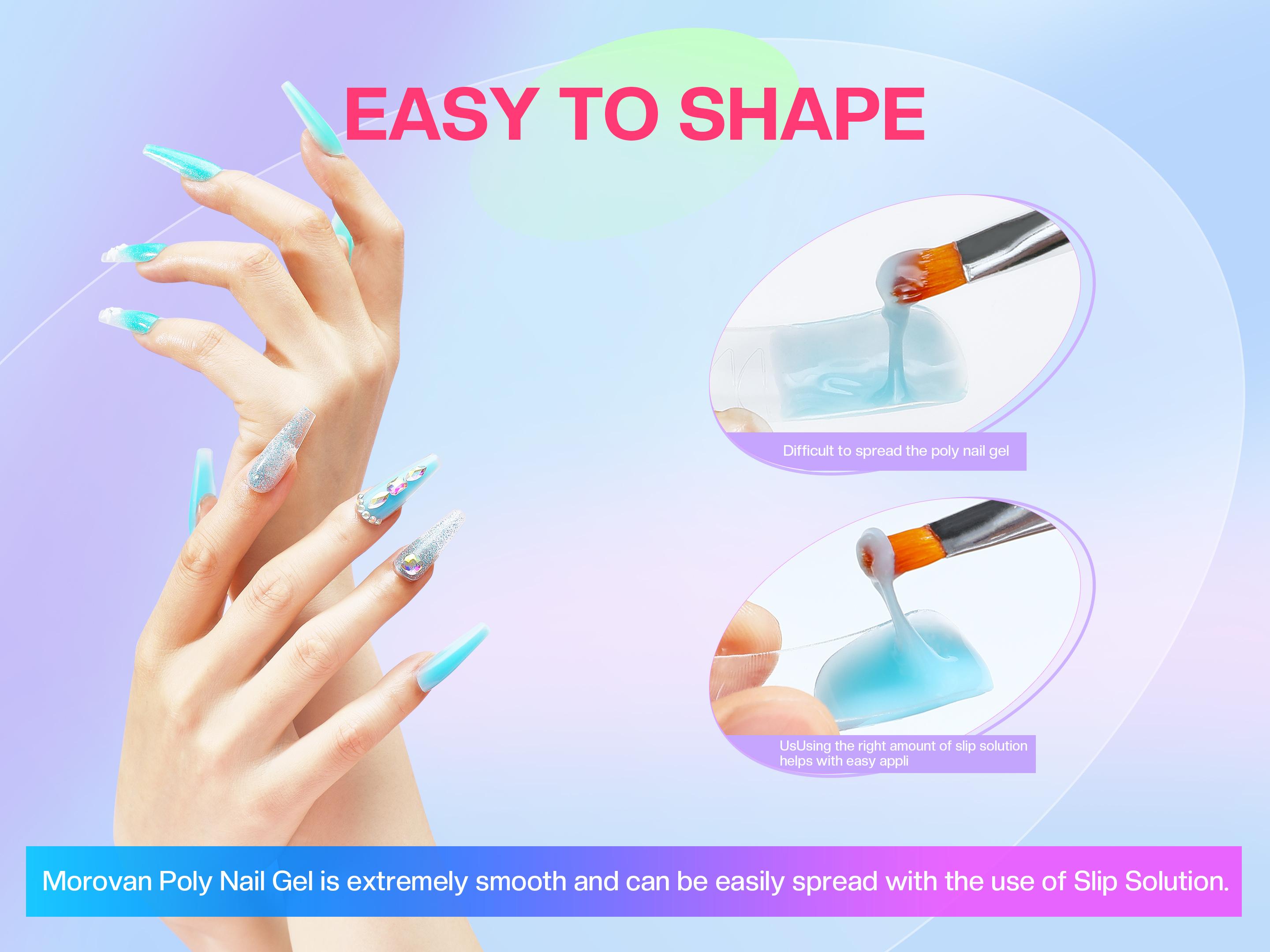 Morovan Poly Gel Nail Colors:  Poly Nail Gel 15ml Professional Poly Nail Extension Gel for Holiday Manicure DIY Design Salon at Home Gelpolish Regular Set Best Seller Gelpolish gel x nails