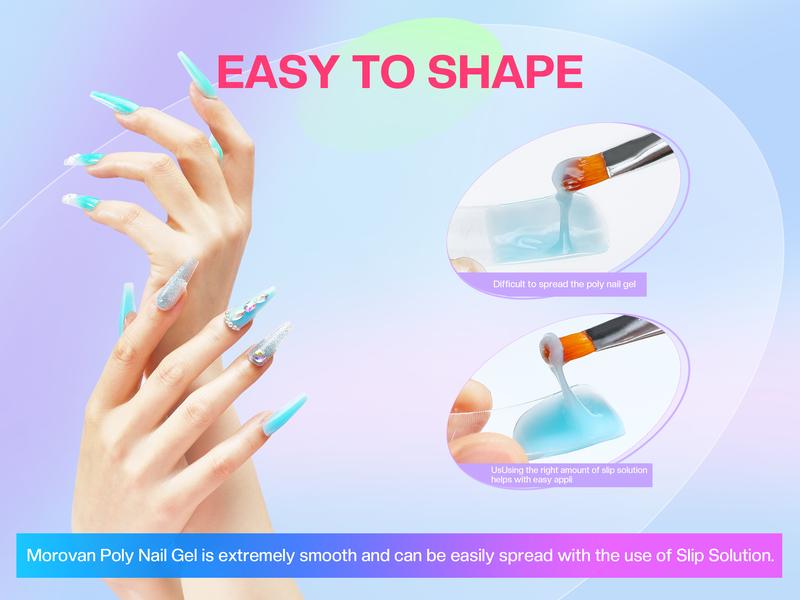 Morovan Poly Gel Nail Colors: 12 Colors Poly Nail Gel 15ml Professional Poly Nail Extension Gel for Holiday Manicure DIY Design Salon at Home