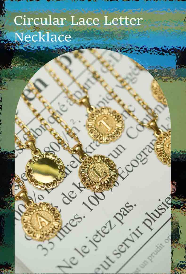 Dainty 18K Gold Plated Round Initial Pendant Necklace For Women and Men,Choose from 26 Letters,Figaro Chain Necklace, Perfect Gift for Him or Her-Hypoallergenic Necklace