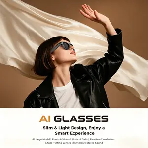 AI Smart Glasses with 4K Camera and Audio, 3600mAh Charging Case, Bluetooth Video Recording Sunglasses with ChatGPT Translation, Voice Control, Object Recognition, Smart Glasses for Men and Women