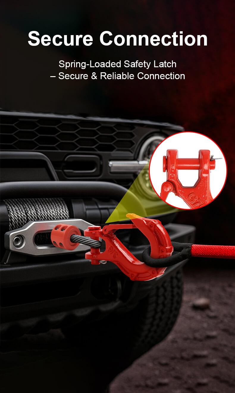 Vectroniva Heavy Duty 3/8" Winch Hook & Cable Stopper Set | 37,478 lbs Tow Hook for Trucks, ATVs & UTVs | Forged Steel Winch Accessories with Fairlead Protector