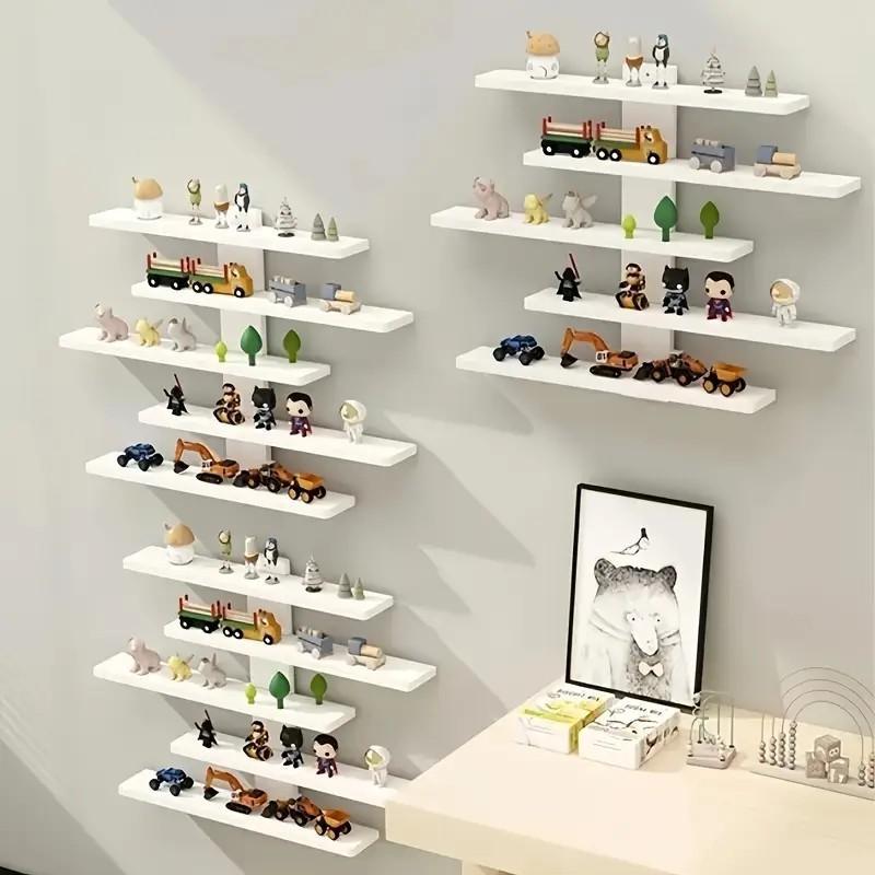 5-Tier Wall-Mounted Floating Shelf, Anime Figure Display Rack, Suitable for Dolls, Plants, Statues, Bedroom, Living Room, Study, Kids' Room