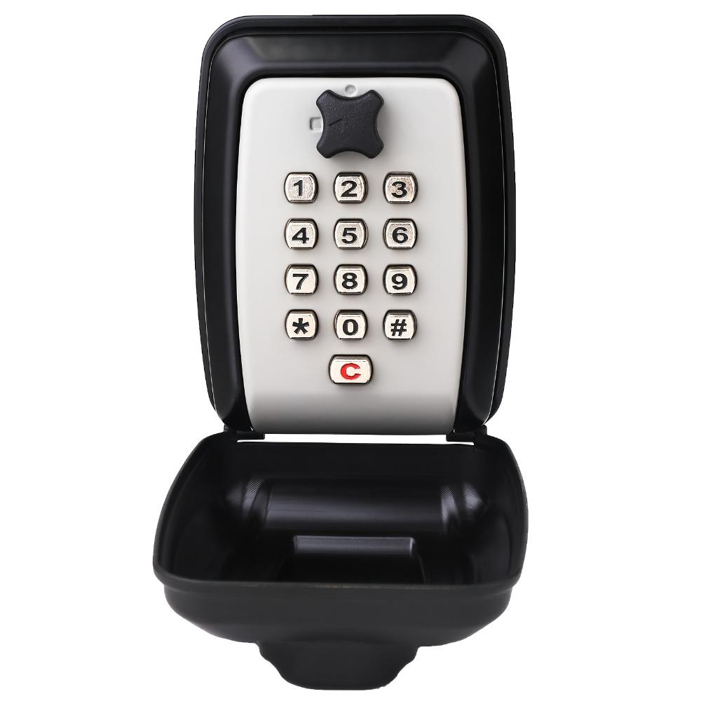 Key Lock Box Wall Mount with Code, Key Lock Box for Outside, Waterproof Key Safe Extra Large Lockbox for Keys Outdoor, 12-Digit Combination Key Storage Box Spare Hider for Home Garage