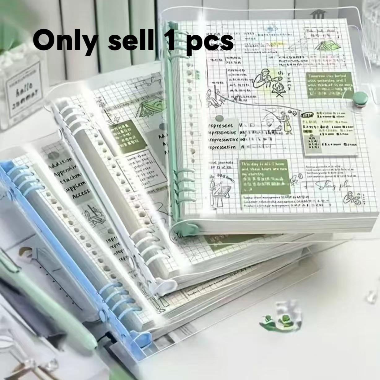 [Waterproof Loose-Leaf Notebookl Waterproof &Moisture-Proof 60 Page A5 PVC Transparent Loose-Leaf Notebook Replaceable Refillable Binder forDaily Writing, Office, and Study Use