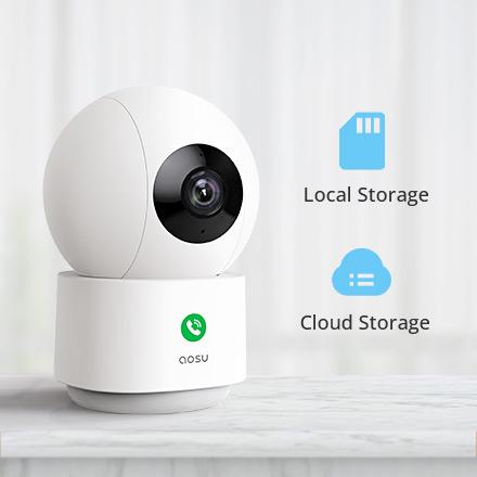 AOSU 2K Security Camera Indoor, Baby Monitor Pet Camera 360-Degree for Home Security, WiFi Camera with 5/2.4 GHz Wi-Fi, One-Touch Calls, Smart Motion Tracking, IR Night Vision, Compatible with Alexa
