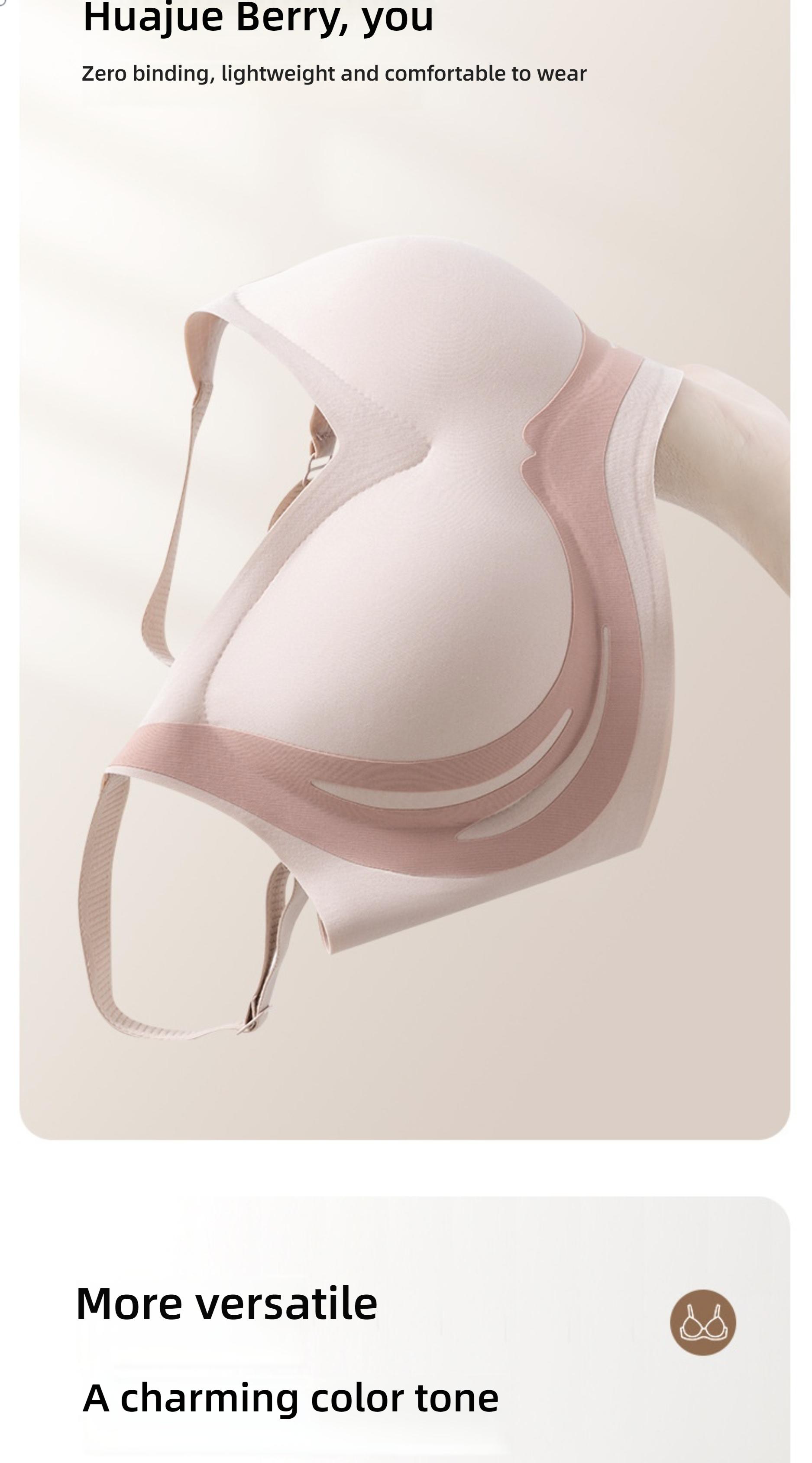 Fixed Cup Lift Push-Up Bra, Anti-Sag No Underwire Gathered Breast Support, Seamless Adjustable Backless Tube Top Lingerie