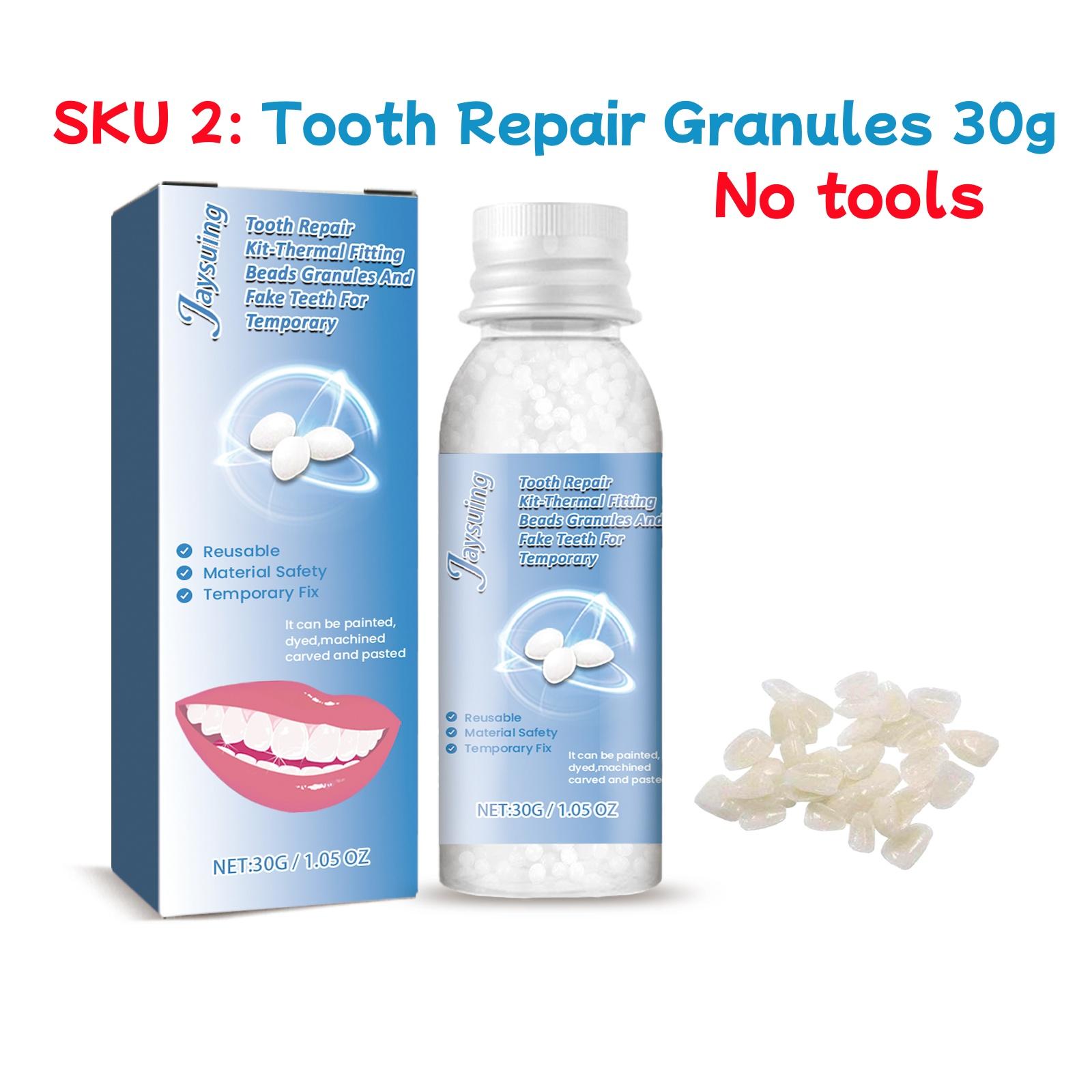 Moldable False Teeth, Dentures Teeth, Fake Teeth, Teeth Repair Kit, Comes with 4 repair tools, Veneer teet, Shapeable Denture RepairPellets for Broken Teeth & Missing Teeth-Oral Care Product, Ideal for Films, TV Programs, Halloween, Cosplay