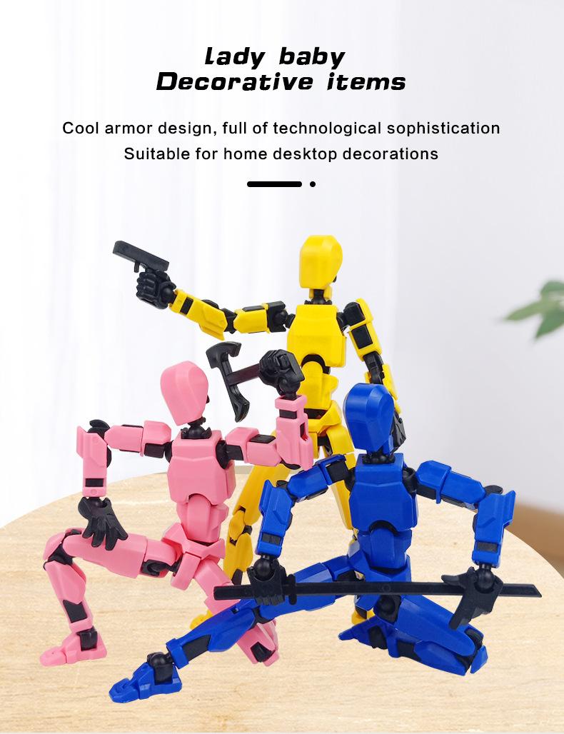 Interactive Multi-Joint Action Doll Toy, 13 Movable Joints Robot Mannequin Set, Creative Birthday Gift for Fun Play