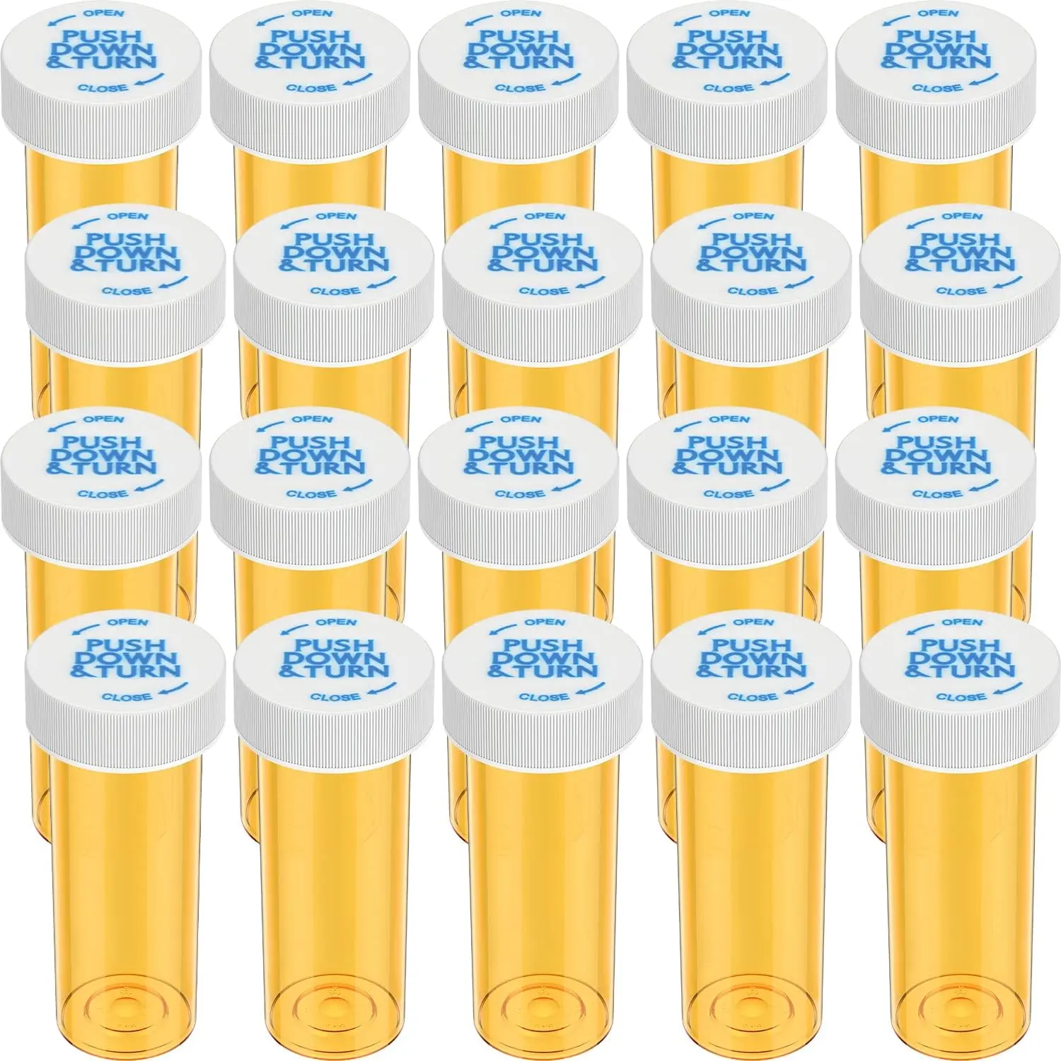 20-Pack 6 Dram Empty Plastic Medicine Pill Bottles with Child-Resistant Caps, Prescription Pill Storage Bottles & Jars for Home Organization & Travel Use